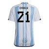 Maglia ufficiale Argentina Dybala 21 Casa Mondiali 2022 per Uomo